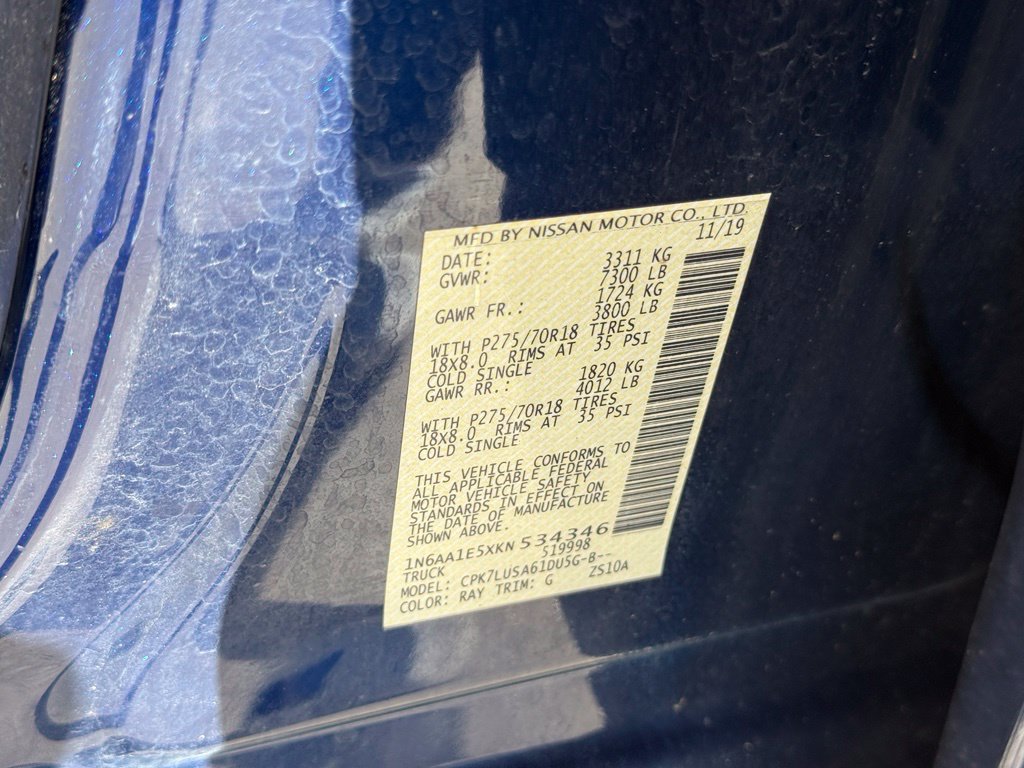 Used 2019 Nissan Titan PRO-4X w/ Pro-4x Convenience Package AWD/4WD image 11