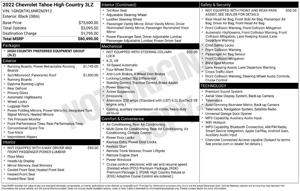 Used 2022 Chevrolet Tahoe High Country AWD/4WD image 27