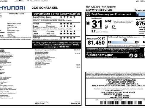 Used 2023 Hyundai Sonata SEL w/ Convenience Package FWD image 3