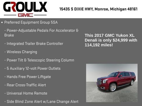 Used 2017 GMC Yukon XL Denali w/ Open Road Package AWD/4WD image 15