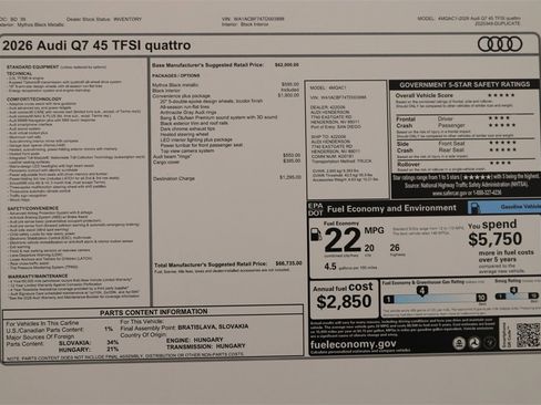 New 2026 Audi Q7 2.0T Premium image 32