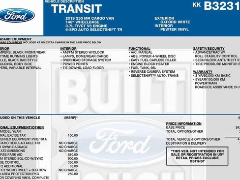 Used 2019 Ford Transit 250 148 Medium Roof image 3