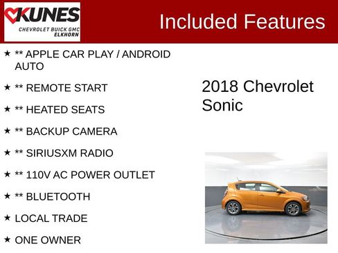 Used 2018 Chevrolet Sonic LT w/ Convenience Package image 2