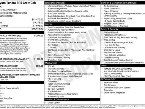 Used 2021 Toyota Tundra SR5 w/ TRD Sport Plus Package AWD/4WD image 30