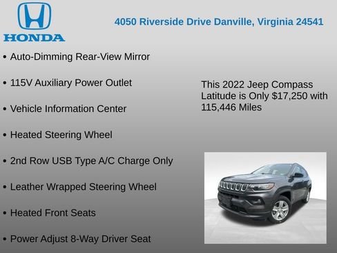 Used 2022 Jeep Compass Latitude w/ Convenience Group AWD/4WD image 24