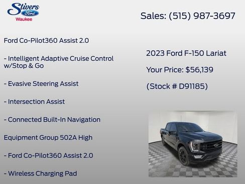 Used 2023 Ford F150 Lariat w/ Equipment Group 502A High AWD/4WD image 8