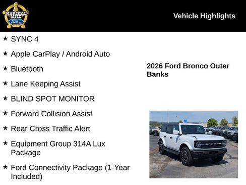 New 2026 Ford Bronco Outer Banks AWD/4WD image 2