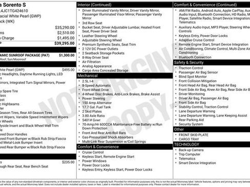 New 2026 Kia Sorento S w/ S Panoramic Sunroof Package FWD image 15