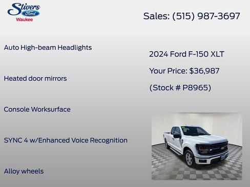 Certified 2024 Ford F150 XLT w/ Mobile Office Package RWD image 22