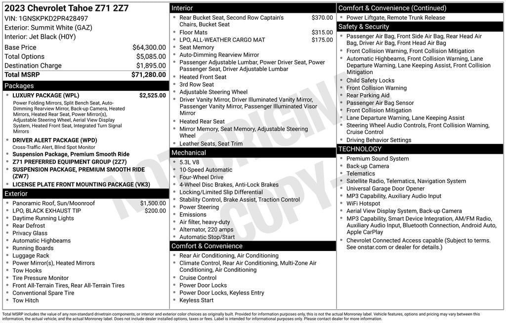 Used 2023 Chevrolet Tahoe Z71 w/ Luxury Package AWD/4WD image 11
