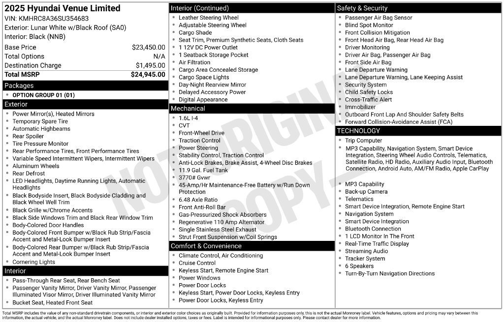 Used 2025 Hyundai Venue Limited FWD image 17