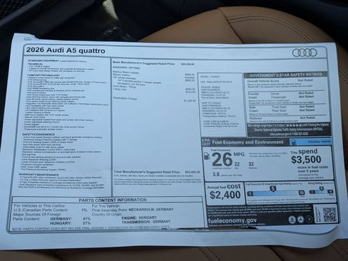 New 2026 Audi A5 Premium AWD/4WD image 18