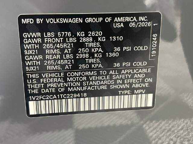 Certified 2026 Volkswagen Atlas Cross Sport SEL Premium R-Line AWD/4WD image 37