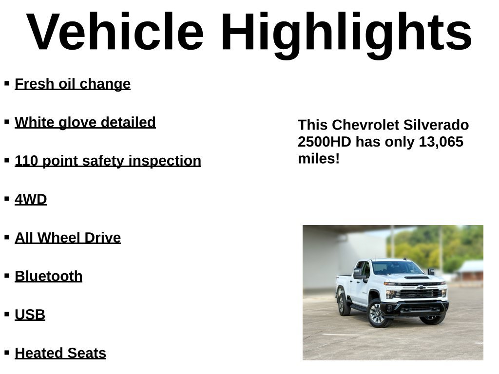 Used 2025 Chevrolet Silverado 2500 Custom w/ Custom Convenience Package AWD/4WD image 32