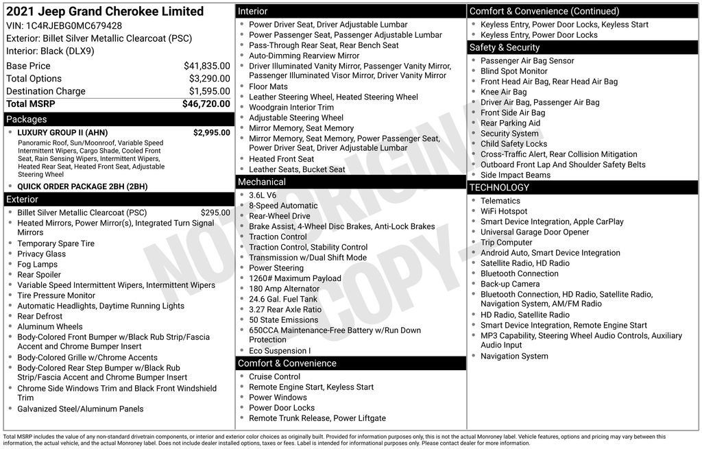 Used 2021 Jeep Grand Cherokee Limited w/ Luxury Group II RWD image 9