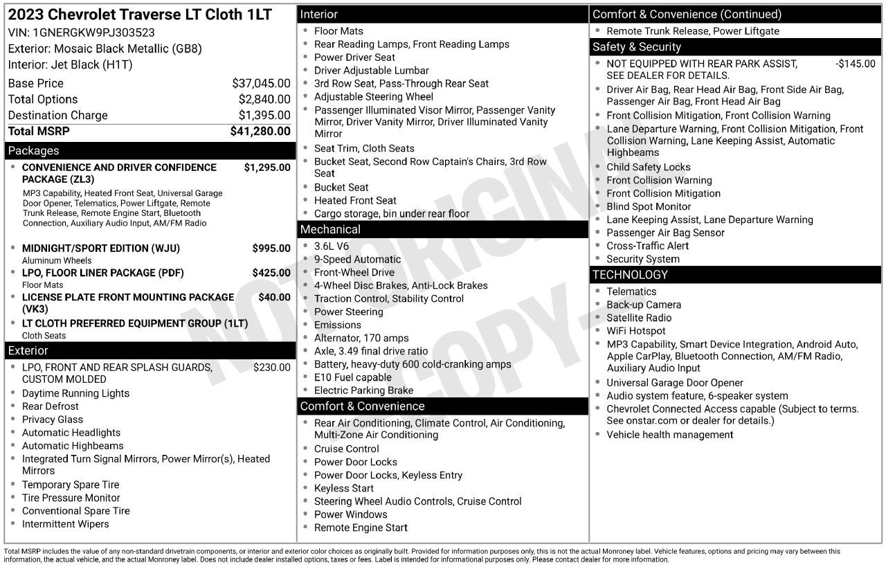 Used 2023 Chevrolet Traverse LT FWD image 21