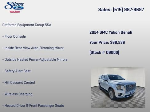 Used 2024 GMC Yukon Denali w/ LPO, Floor Liner Package AWD/4WD image 16