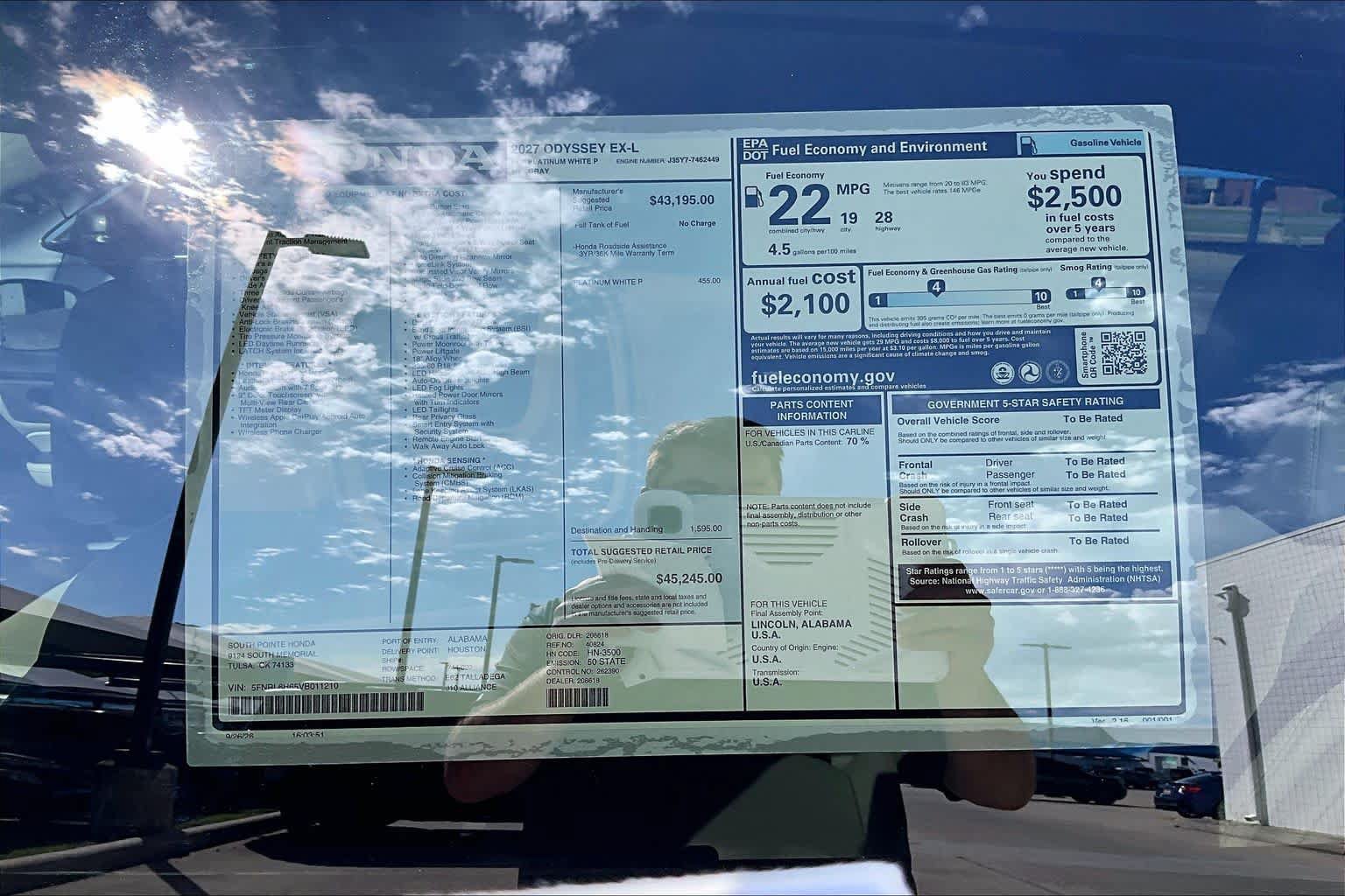 New 2027 Honda Odyssey EX-L image 21