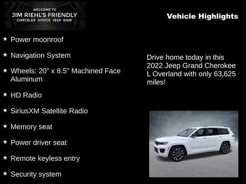 Certified 2022 Jeep Grand Cherokee L Overland w/ Luxury Tech Group IV AWD/4WD image 5