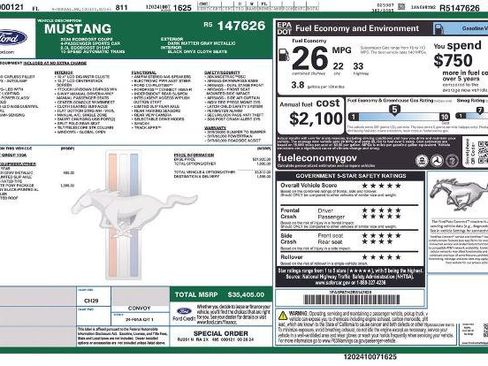 Certified 2024 Ford Mustang Coupe w/ Mustang Nite Pony Package image 2