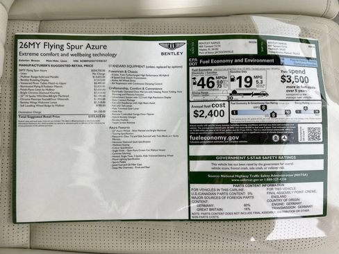 New 2026 Bentley Flying Spur Azure AWD/4WD image 28