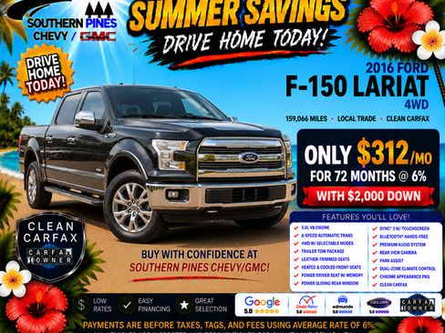 Used 2016 Ford F150 Lariat w/ Equipment Group 502A Luxury AWD/4WD image 5