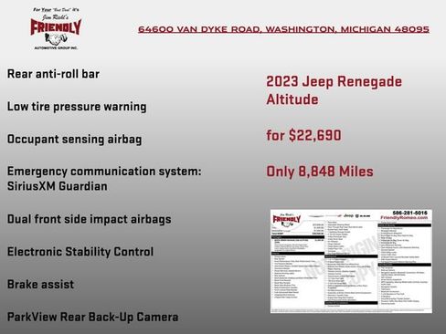 Used 2023 Jeep Renegade Altitude AWD/4WD image 8