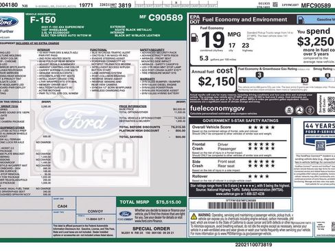 Used 2021 Ford F150 Platinum w/ Equipment Group 701A High AWD/4WD image 3