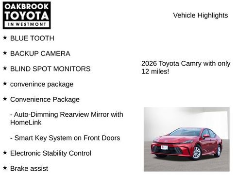 Certified 2026 Toyota Camry LE w/ Convenience Package FWD image 6