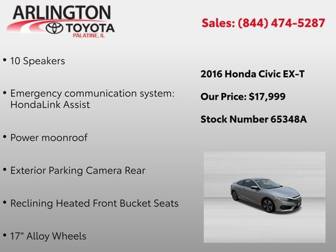 Used 2016 Honda Civic EX-T image 2
