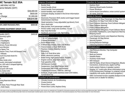 Used 2022 GMC Terrain SLE w/ LPO, Floor Liner Package FWD image 5