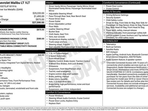 Used 2018 Chevrolet Malibu LT w/ Sport Package FWD image 33