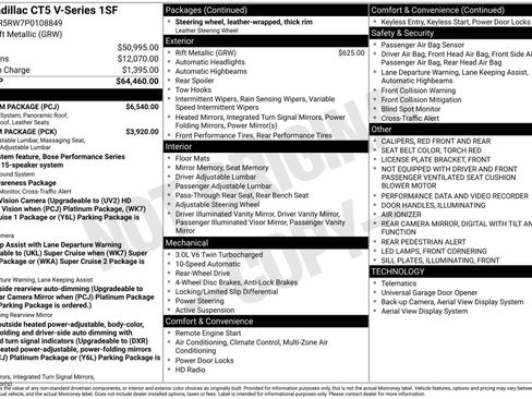 Certified 2023 Cadillac CT5 V w/ Platinum Package RWD image 43