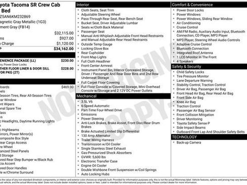 Used 2019 Toyota Tacoma SR w/ SR Convenience Package image 8