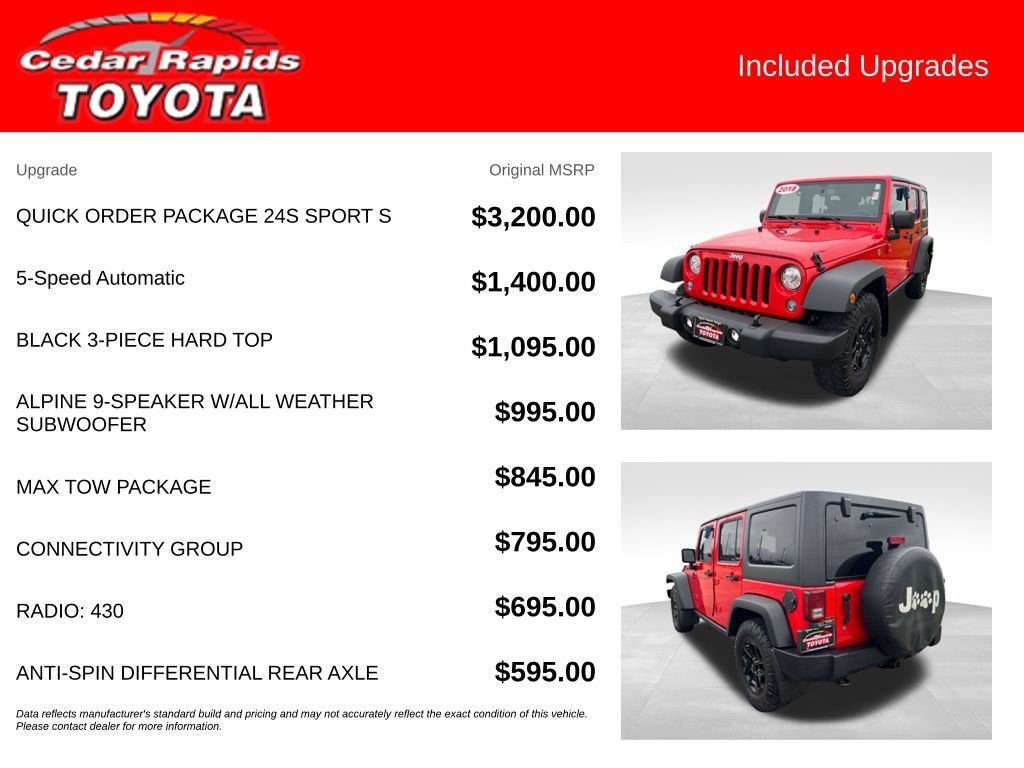 Used 2018 Jeep Wrangler Unlimited Sport S AWD/4WD image 6