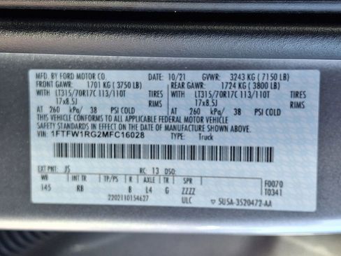 Used 2021 Ford F150 Raptor w/ Equipment Group 801A High AWD/4WD image 28