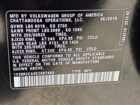Used 2019 Volkswagen Atlas SEL Premium AWD/4WD image 25