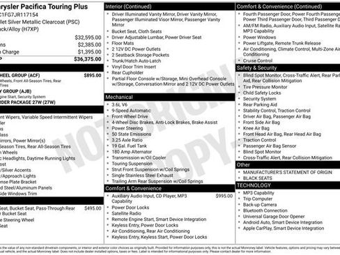 Used 2018 Chrysler Pacifica Touring Plus w/ Tire & Wheel Group FWD image 5