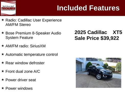 Used 2025 Cadillac XT5 Luxury w/ LPO, Floor Liner Package FWD image 12