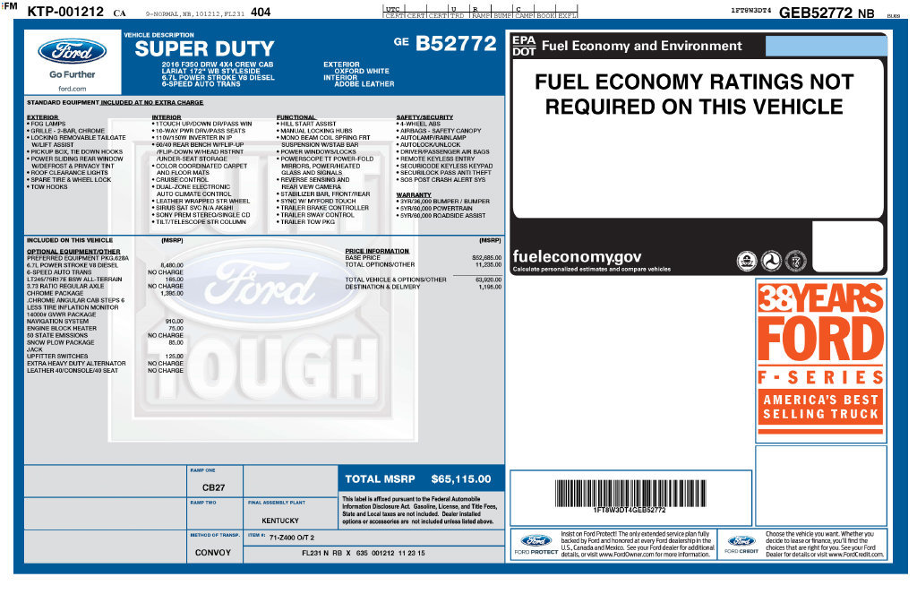 Used 2016 Ford F350 Lariat w/ Chrome Package AWD/4WD image 4