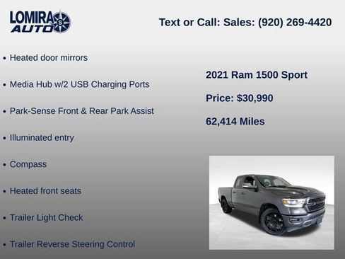 Used 2021 RAM 1500 Sport w/ Trailer Tow Group AWD/4WD image 39