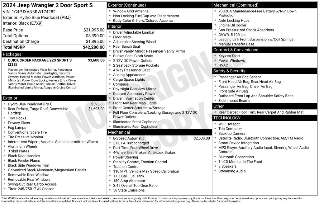 Used 2024 Jeep Wrangler Sport AWD/4WD image 27