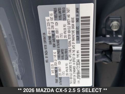 New 2026 MAZDA CX-5 Select AWD/4WD image 15
