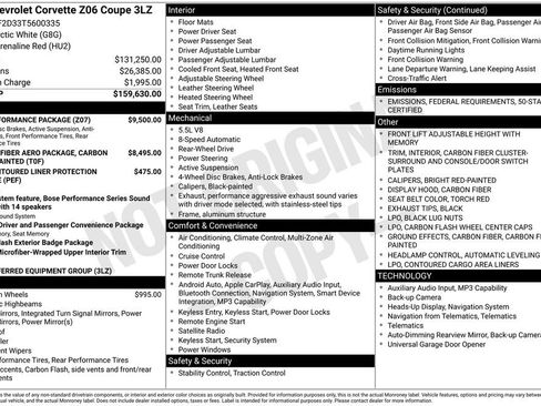 New 2026 Chevrolet Corvette Z06 w/ Z07 Performance Package image 9