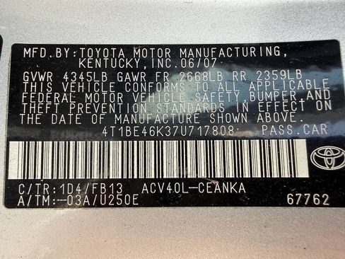 Used 2007 Toyota Camry LE FWD image 36