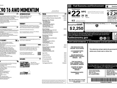 Used 2016 Volvo XC90 T6 Momentum w/ Momentum Plus Package image 53