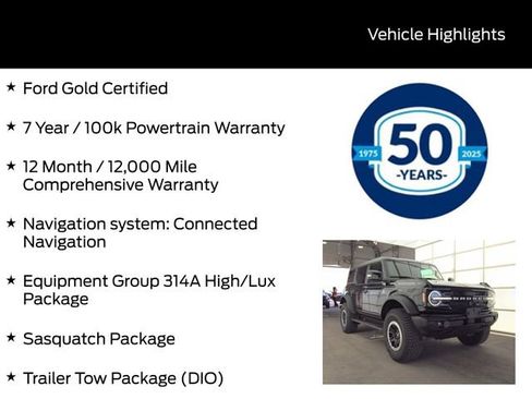 Used 2024 Ford Bronco Outer Banks w/ Sasquatch Package AWD/4WD image 3