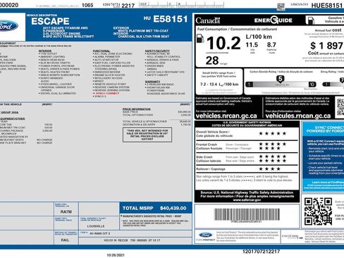 Used 2017 Ford Escape Titanium w/ Canadian Touring Package AWD/4WD image 3