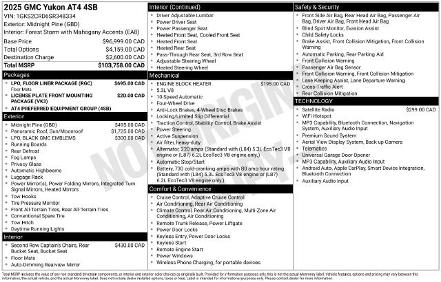 Used 2025 GMC Yukon AT4 w/ LPO, Floor Liner Package AWD/4WD image 7