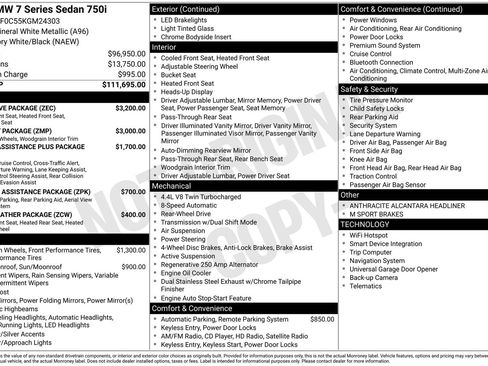 Used 2019 BMW 750i RWD image 1